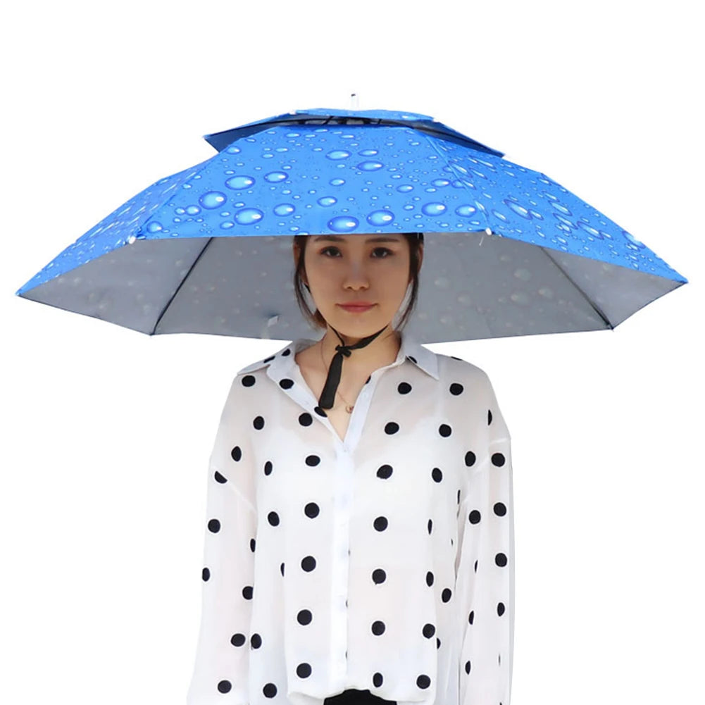 69/95cm Umbrella Hat, Foldable. Sunshade Headwear. Waterproof .