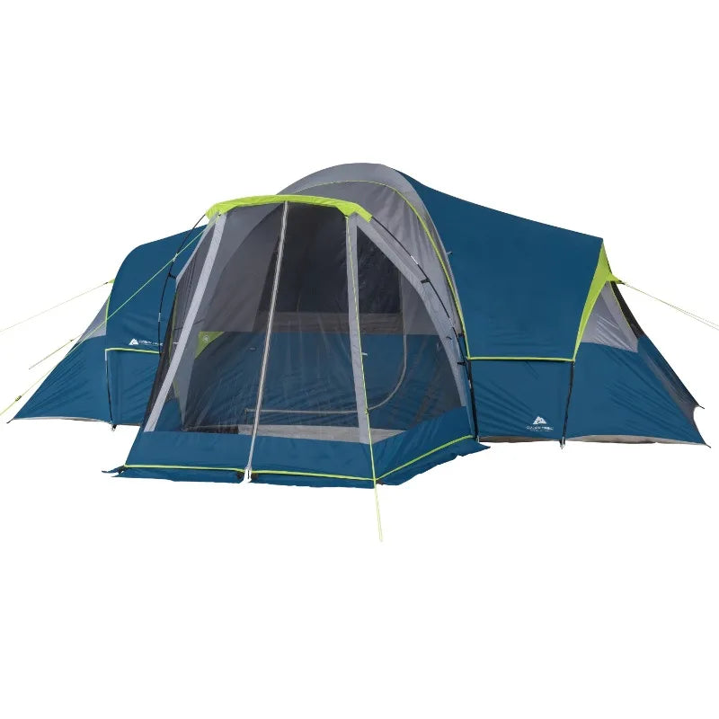 Ozark Trail 10-Person Dome Tent with Screen Porch. 3 Room.