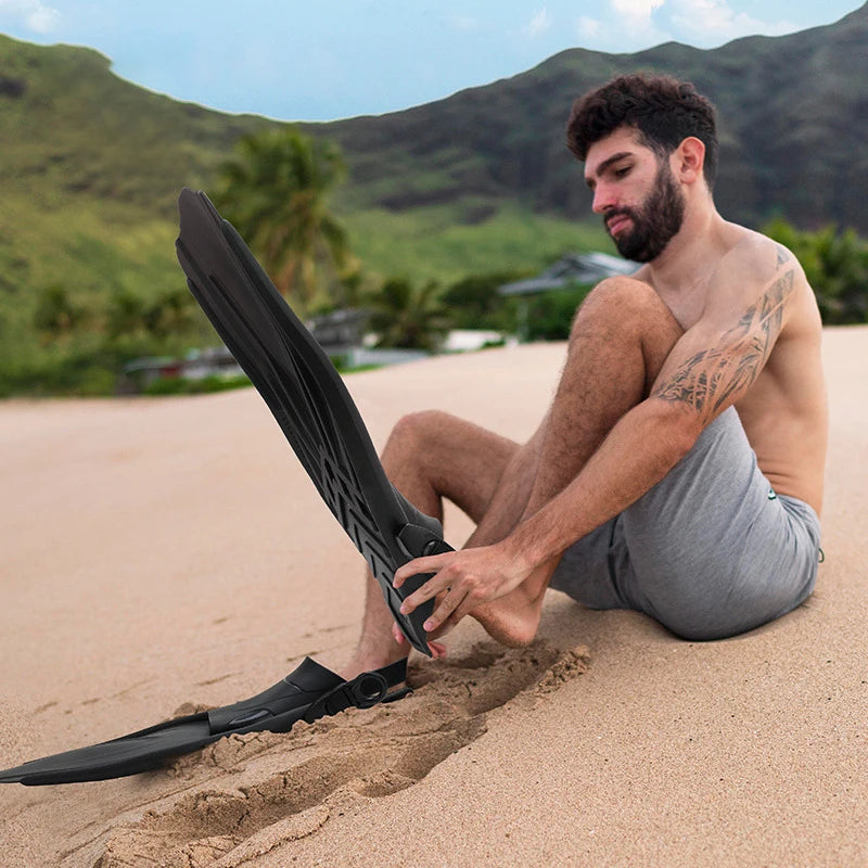 Oulylan Professional Diving Equipment - Adjustable TPR Swimming Fins.