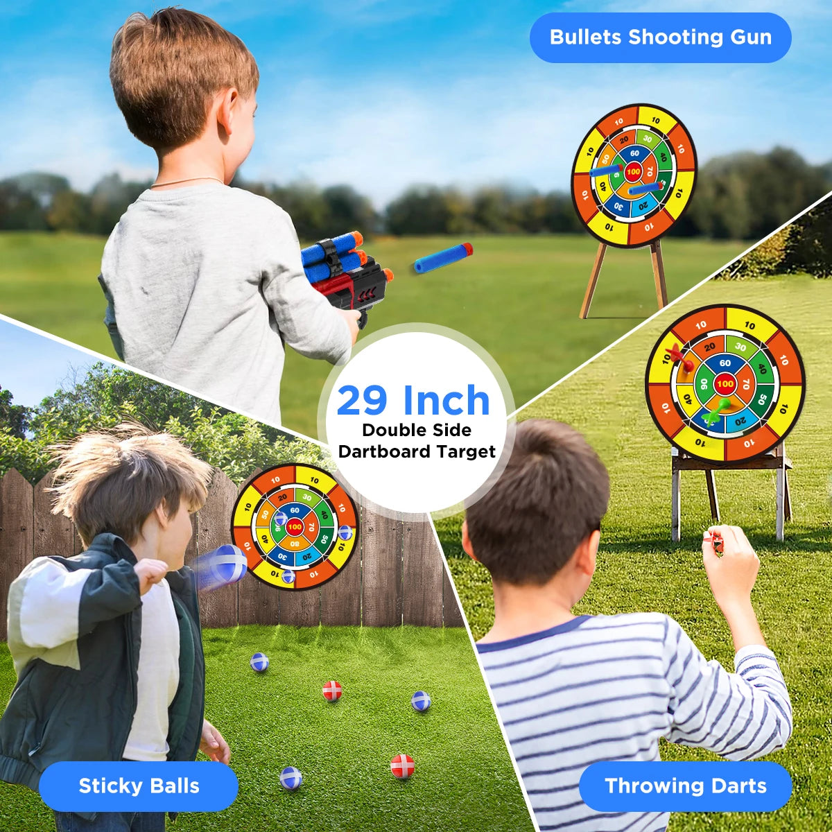 VATOS 2X Bow Arrow + Guns Toy. LED Light Up - Suction Cup Stand Target.