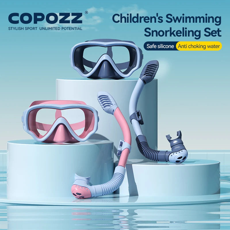 COPOZZ Diving Mask - Kids Full Face - HD Anti Fog Scuba Mask.