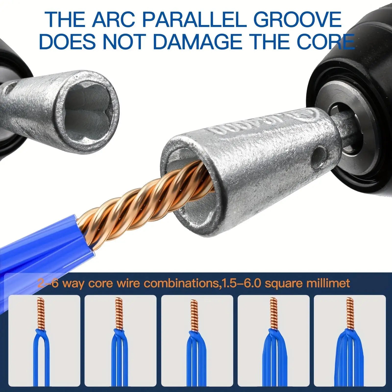 8 In 1 Bit Stripper And Twist Tool Set - Industrial-Grade Electrician Quick Stripping Kit.