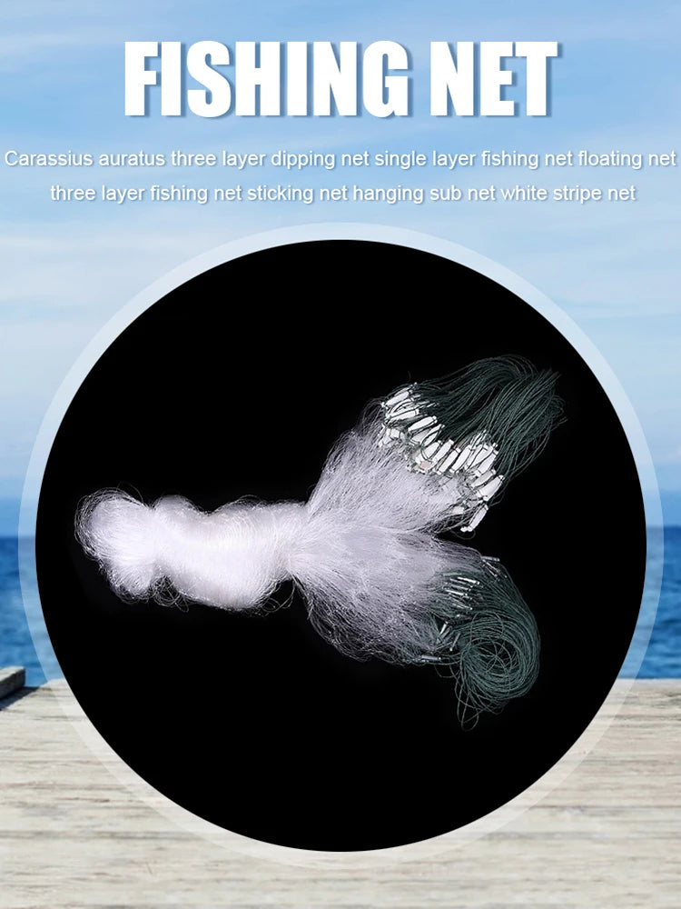 Nylon, Small Mesh, Cast Net. Three Layer Monofilament Netting .