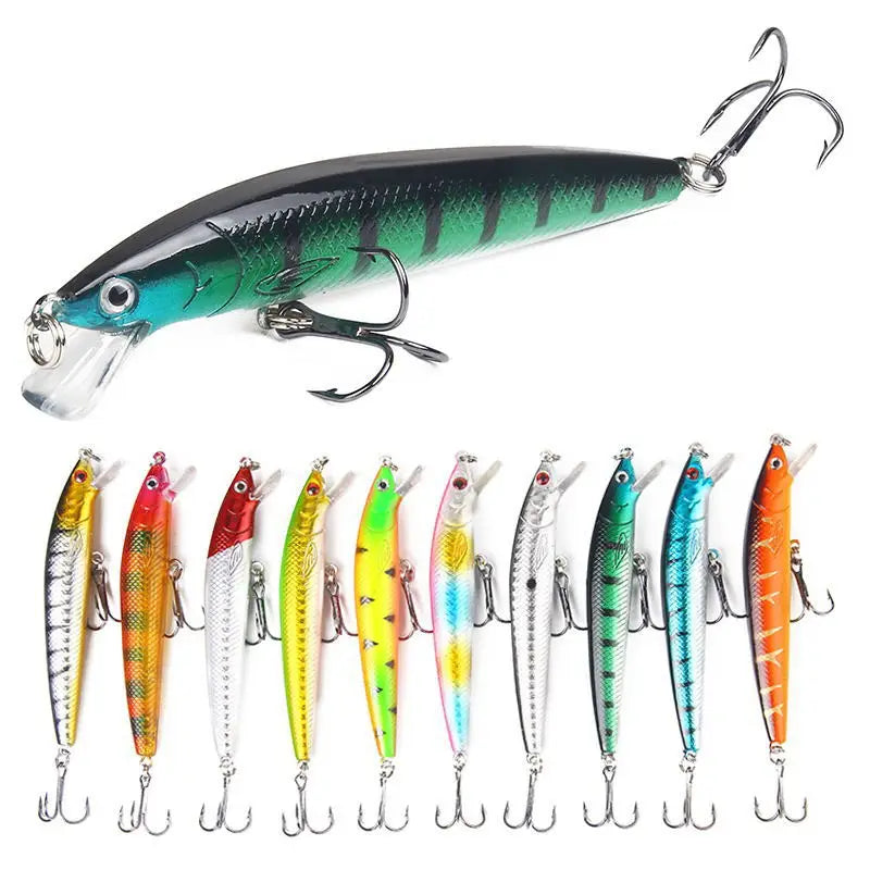 10 PCS Fishing Lure Set. Mini Bait Minnow, Floating, Crazy Wobblers .