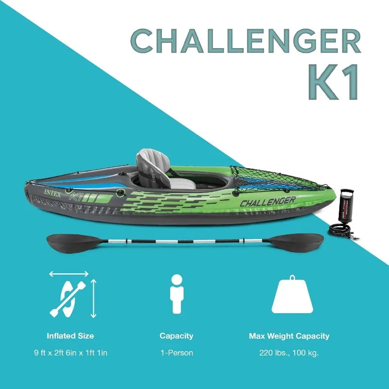 INTEX Inflatable Kayak. 86in. Kayak Paddles ,High-Output Pump, Super Strong PVC.
