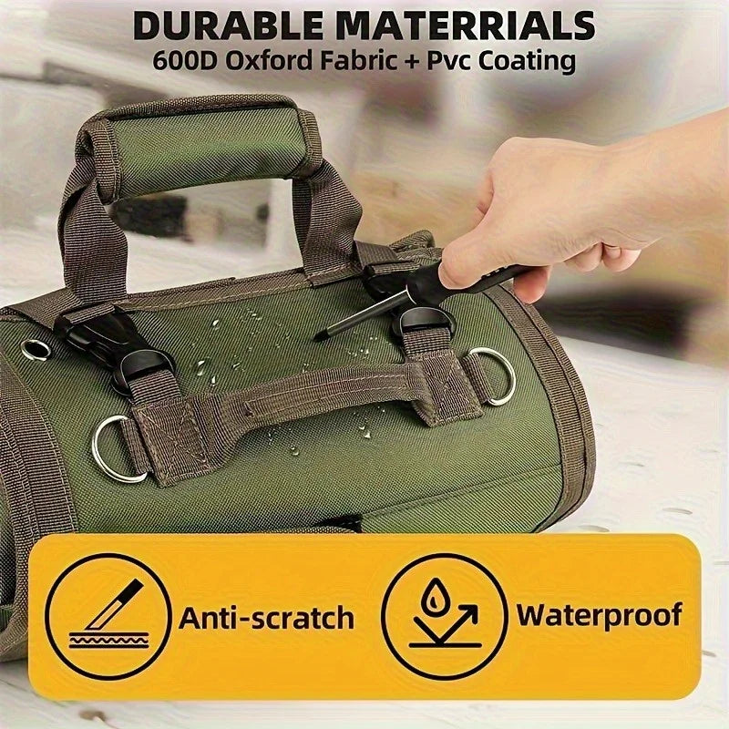 Multi-Purpose Tool Bag. High Quality Professional Multi Pocket Hardware Tools Pouch,Roll UP, Portable Small Tools Organizer Bag.