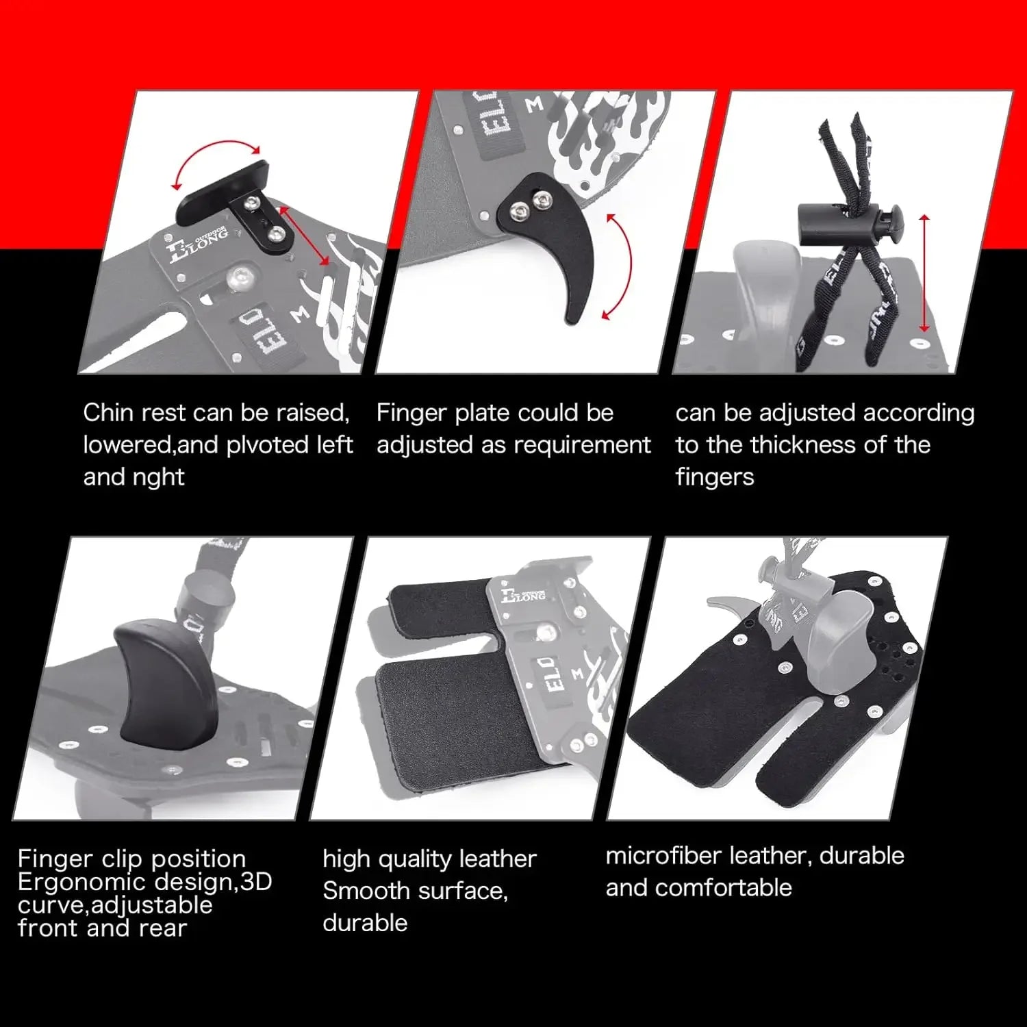 Recurve Bow Finger Tab. Genuine Leather + Aluminum Protective Gear for Right Hand.