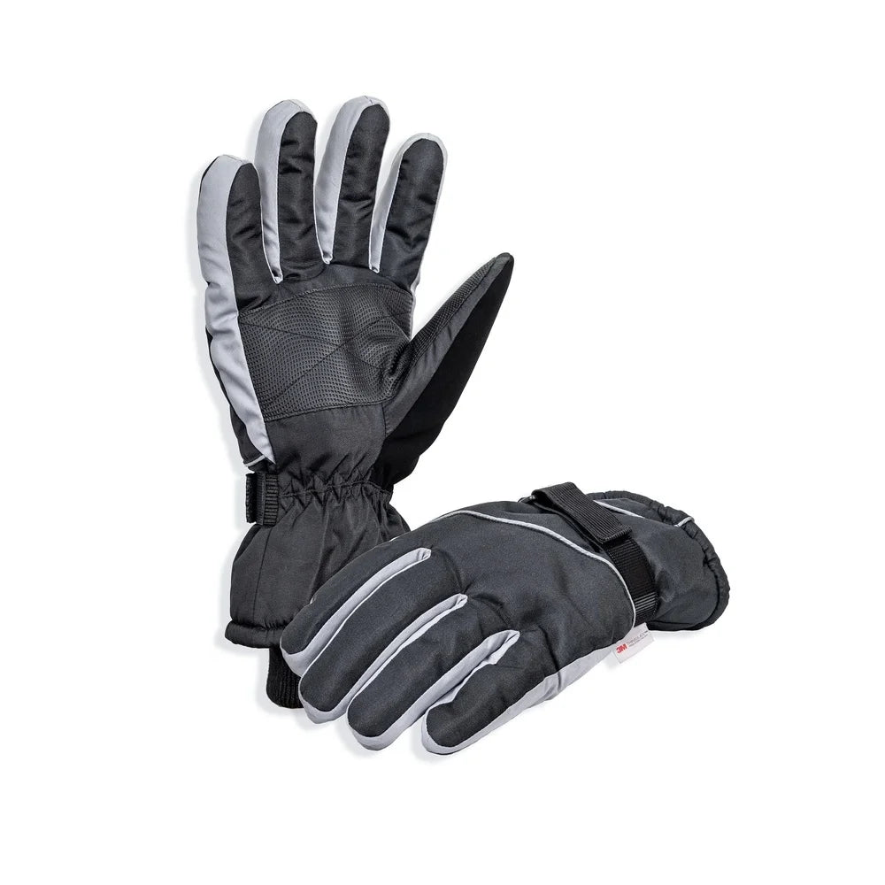 Premium Ski Gloves with Reflective Strip. Anti-Slip Grip- Water Repellent.