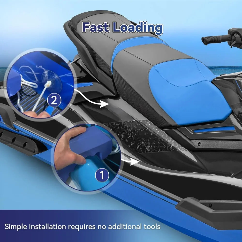 Jet Ski Bumpers For Docking, PWC Fenders Fit Yamaha Jet Ski. Wave Runner Accessories With Quick Attachment, 2 Pack, Blue