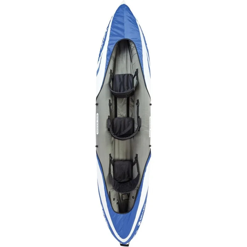 Sevylor Big Basin 3-Person Inflatable Kayak. Adjustable Seats & Carry Handles.