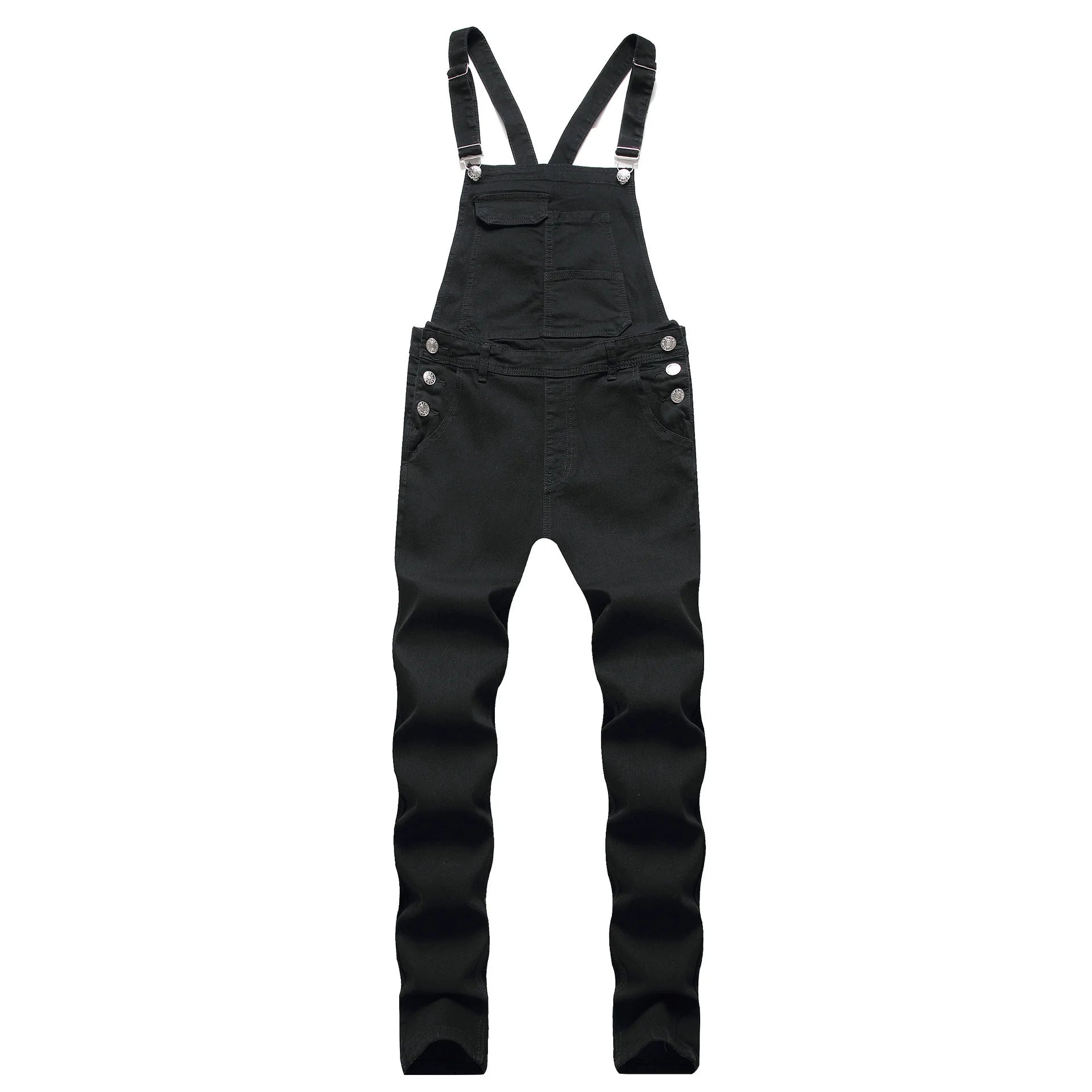 Men's Solid Color Pocket Overalls.