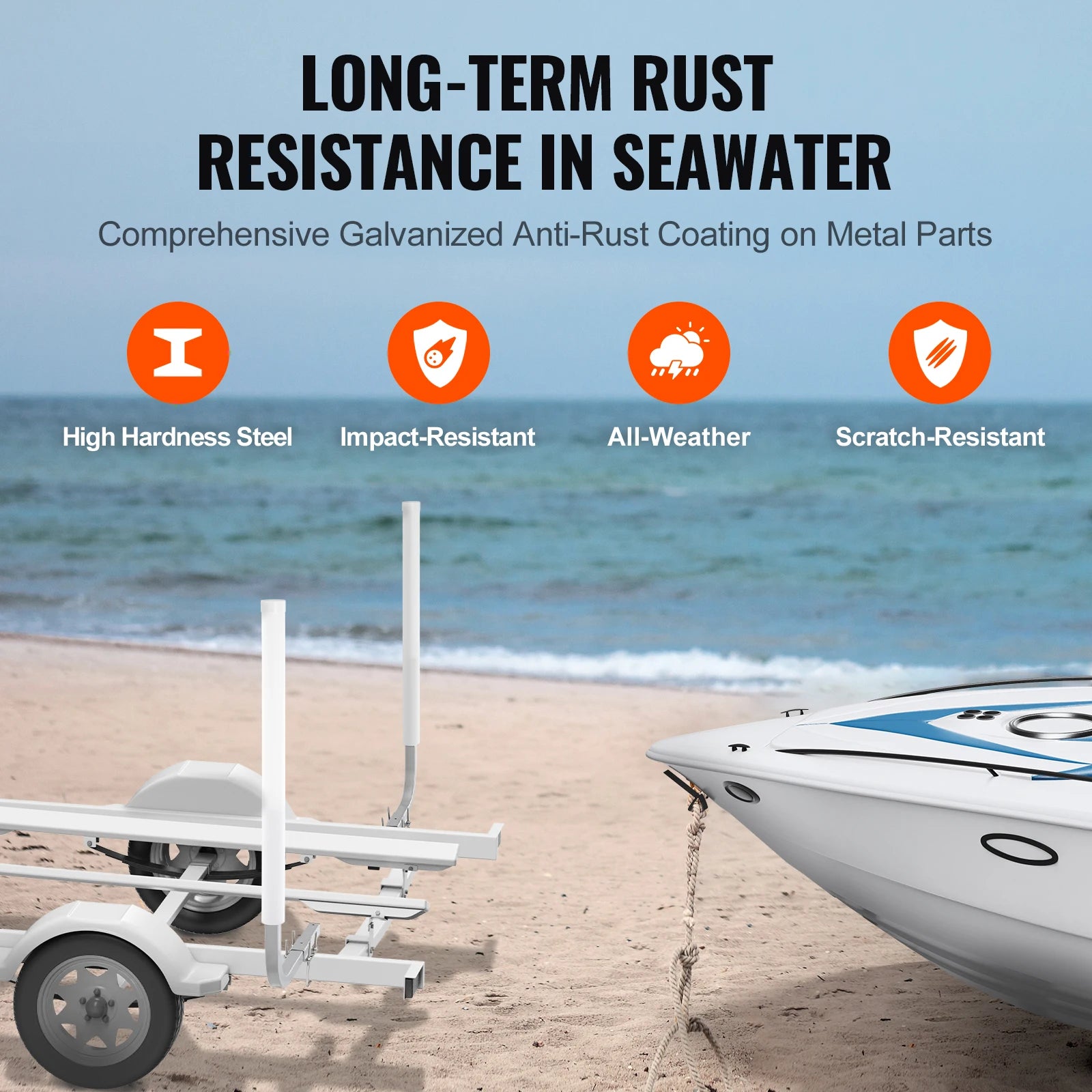 SucceBuy Boat Trailer Guide. 2PCS, Rustproof Galvanized Steel. PVC Pipes .