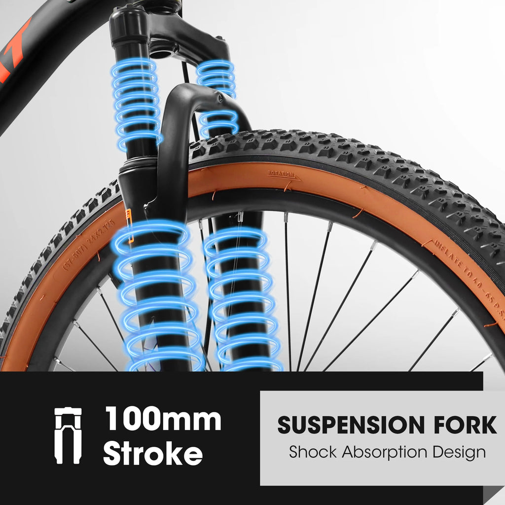 Ecarpat Mountain Bike - 24 Inch Wheel - 21-Speed - Dual Brakes.