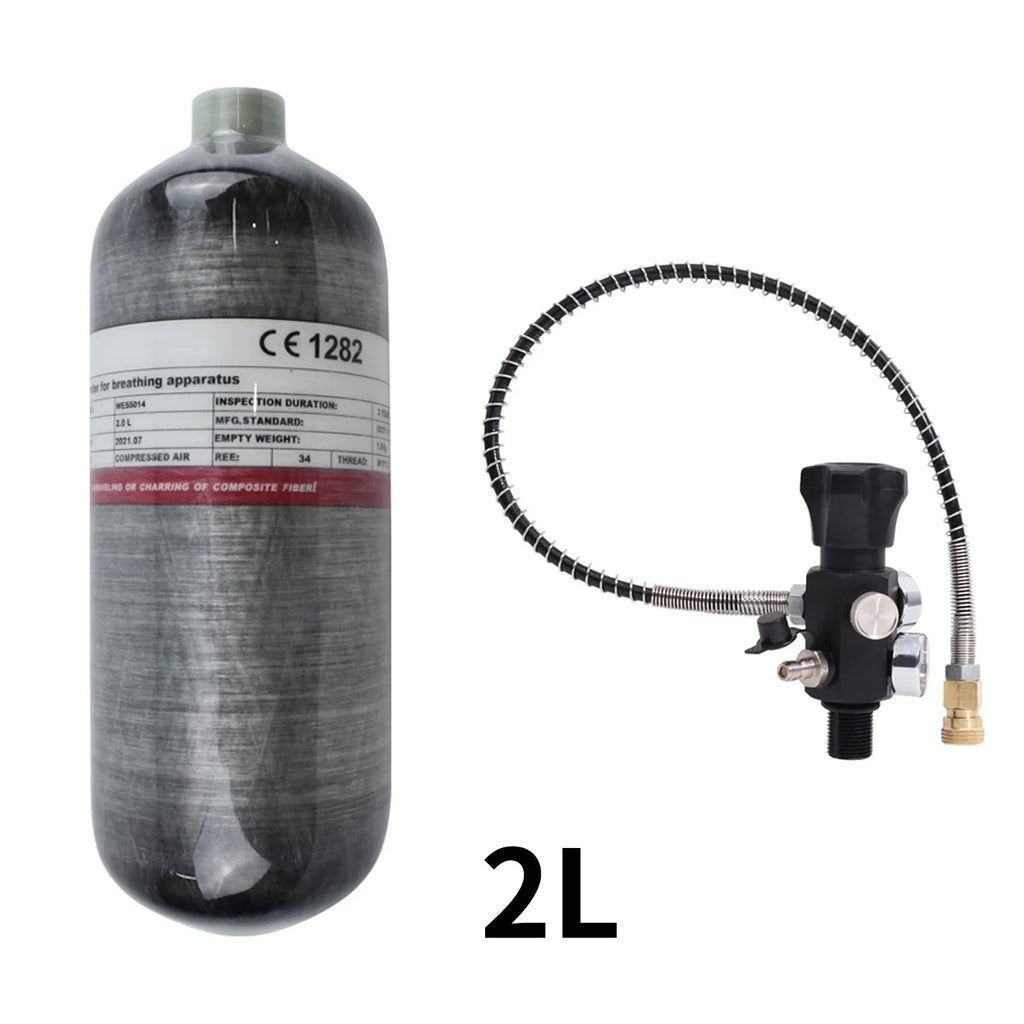 4500Psi - 300Bar - 2L Carbon Fiber Cylinder. Charging Fill Station - Regulator Valve.