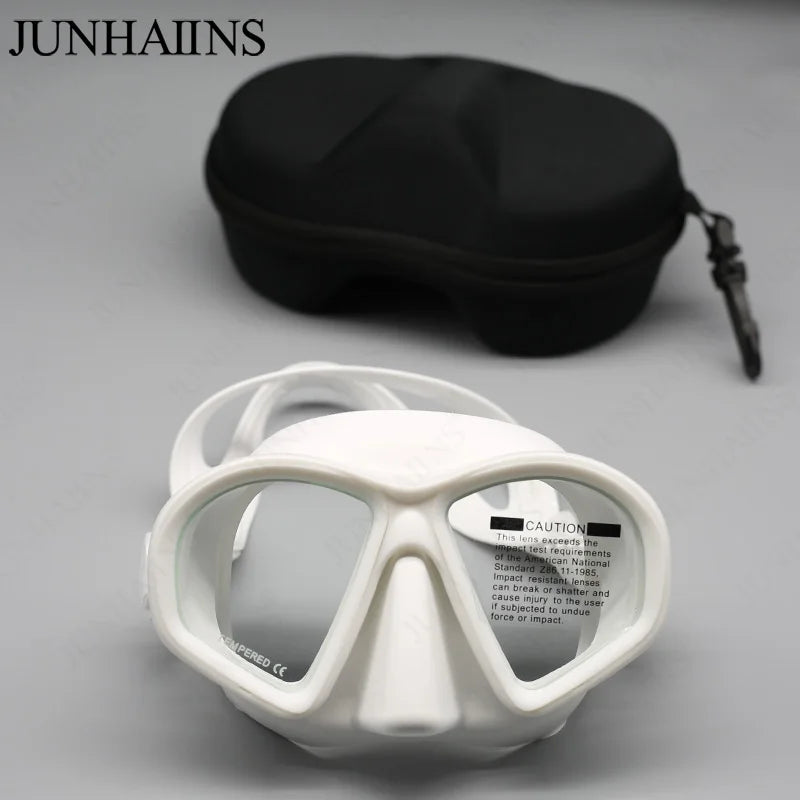 JUNHAIINS Tempered Glass - Freediving Mask - Snorkeling Set. Camera Mount.