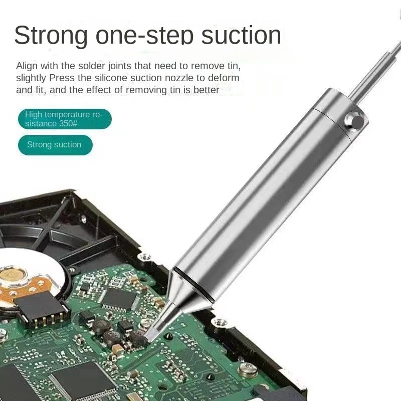 Aluminum Desoldering Pump. Soldering Sucker Pen. Powerful Vacuum.
