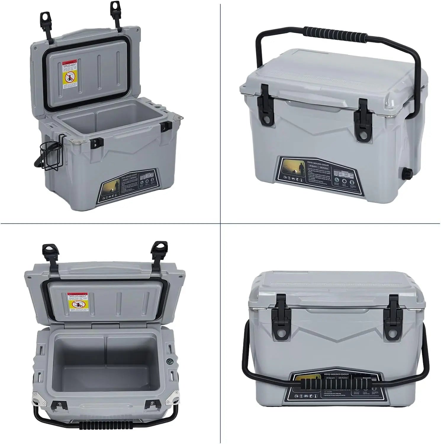 Heavy Duty Ice Chest With Cup Holder, Fish Ruler, Bottle Openers.