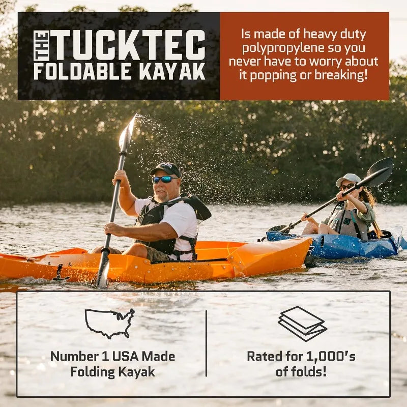 Tucktec 10' PRO Foldable Kayak. Portable Kayak for Adults - Made in USA.