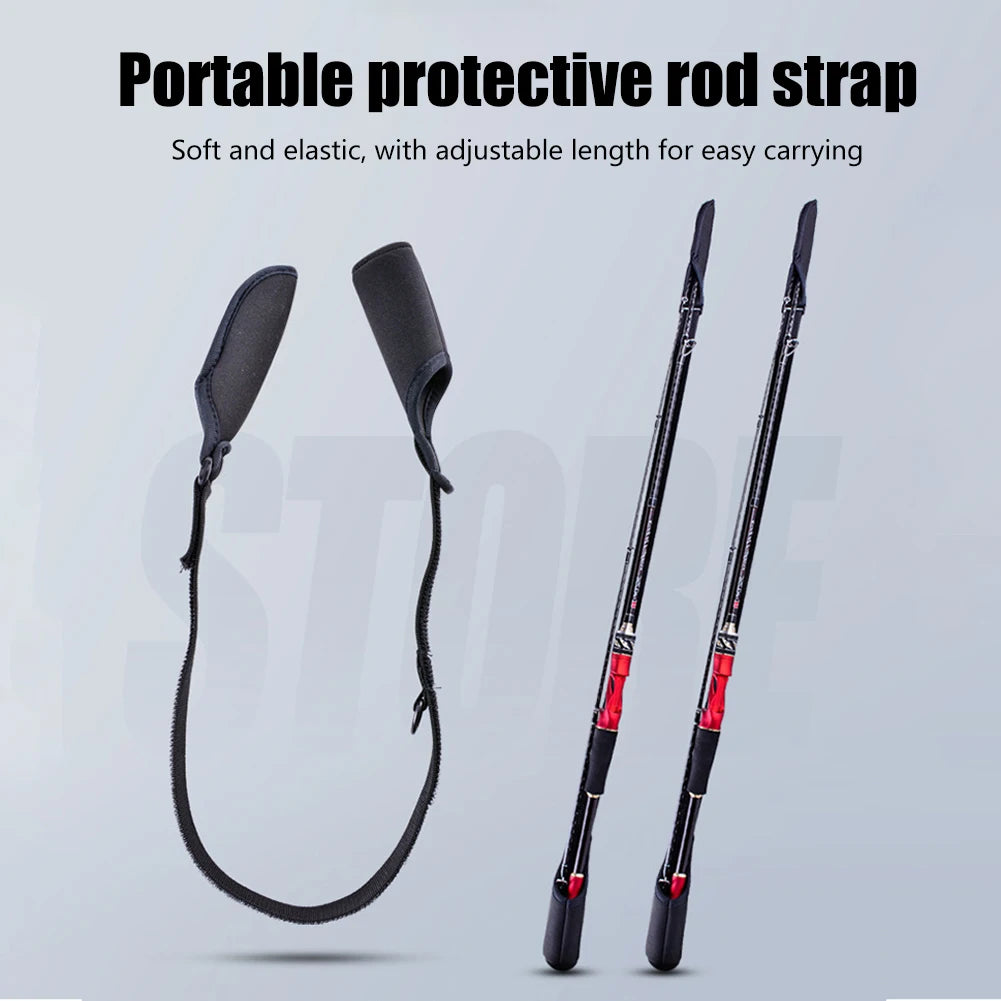 1-10PCS Fishing Rod Protection Sleeves. Adjustable Belt.
