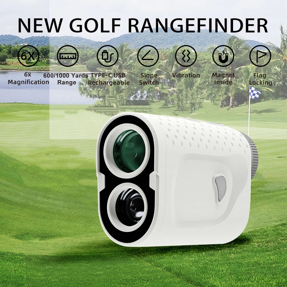 Nohawk Golf Rangefinder with Slope Switch. 600/1000Yds Range Finder with Flag Pole Locking Vibration .