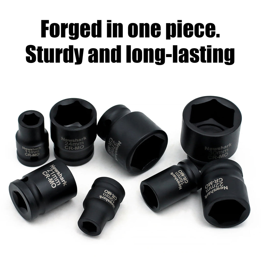 22PCS. Socket Wrench Set,1/2-Inch Impact Socket Set, 6 Point, Metric Size(10-32mm),Quick Release Ratchet.