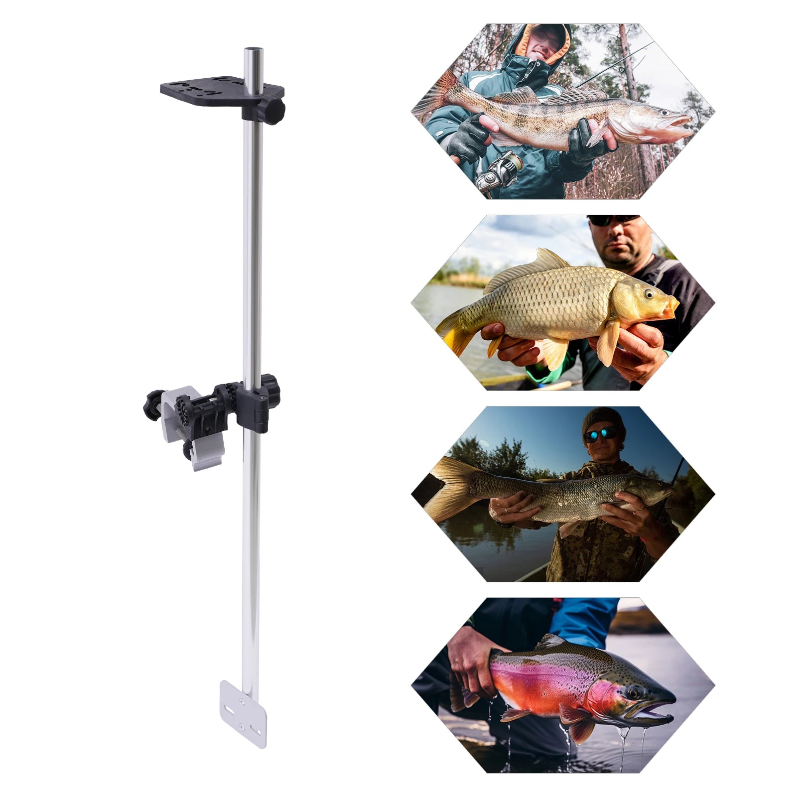 Universal Portable Fish Finder, Transducer Bracket + Fishfinder Mount, 360° Rotation .