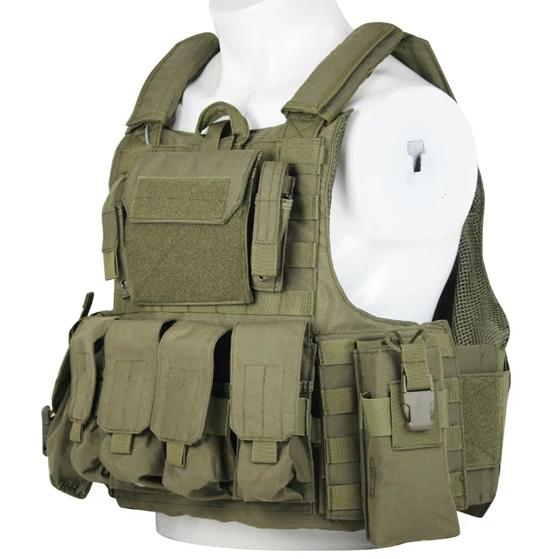 Tactical Vest. Body Armor. Plate Carrier. Multi Pockets.