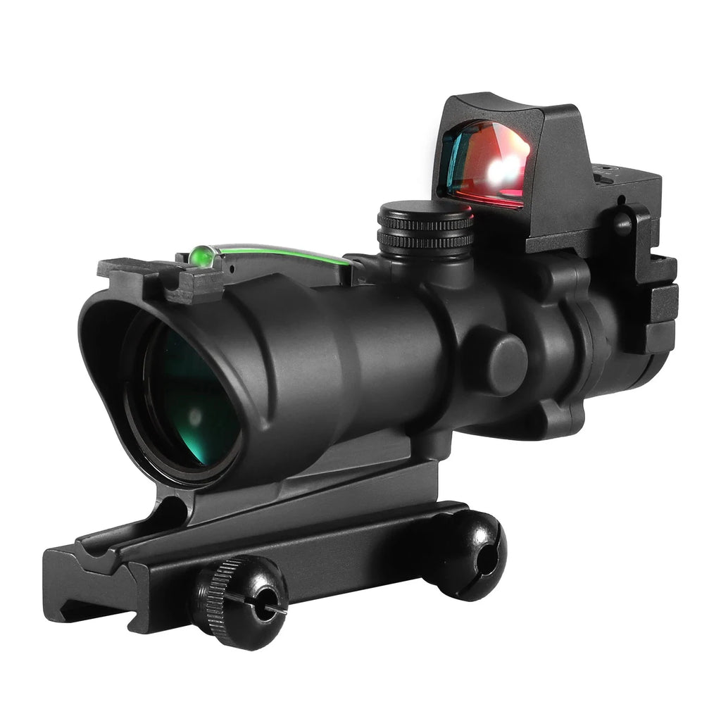 Adjustable 4x32 Red Dot. 1x , 4x Scope. Red Dot Tactical Scope, 20mm Rail Scope For Hunting.