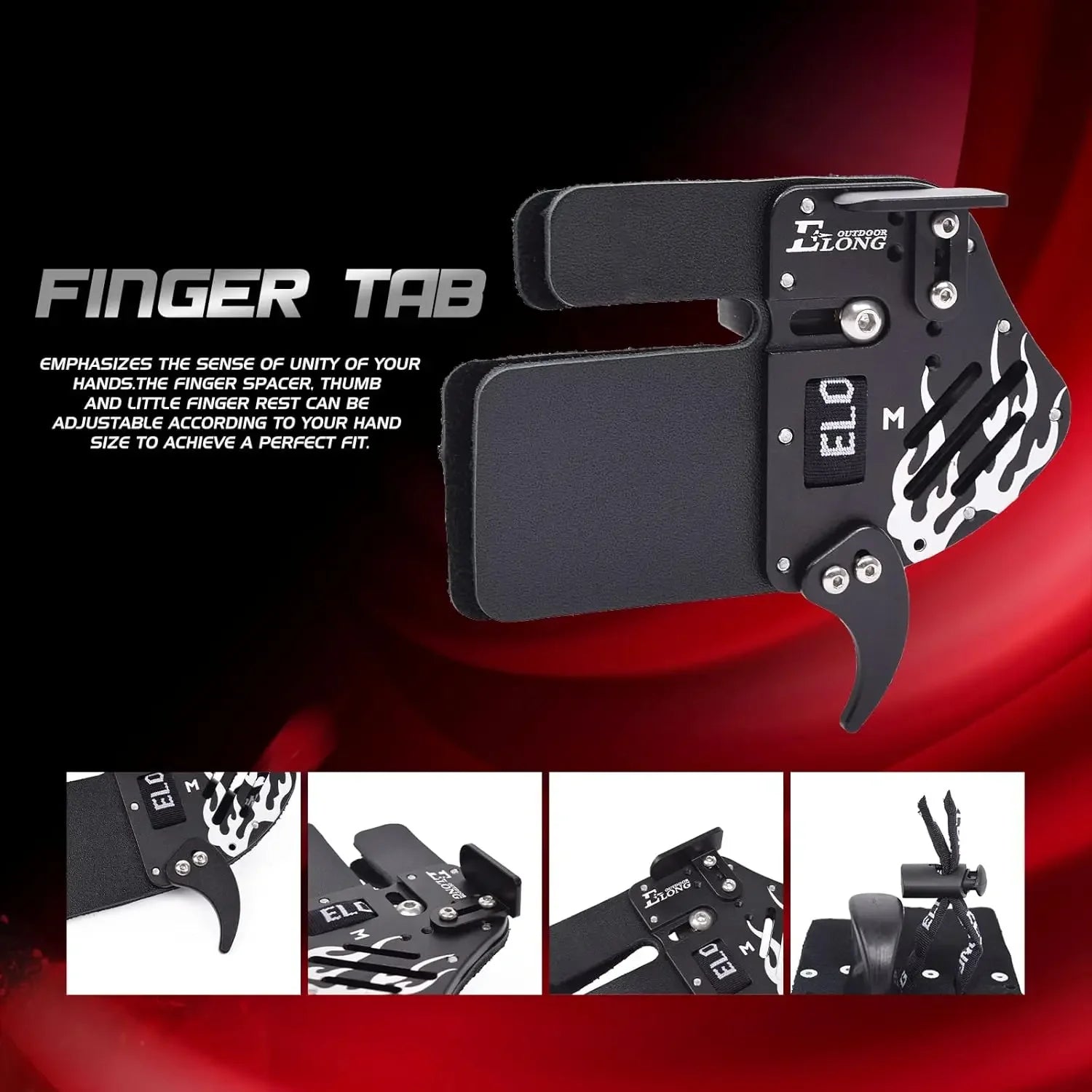 Recurve Bow Finger Tab. Genuine Leather + Aluminum Protective Gear for Right Hand.