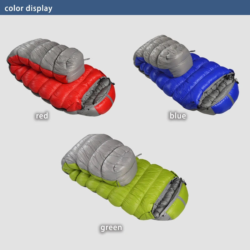 Oversized Mummy - Goose Down Sleeping Bag. Very Warm For Camping And Hiking