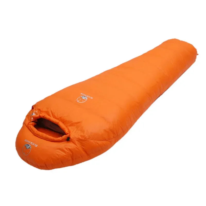 White Goose Down Adult Mummy Style Sleeping Bag. Winter, 4 Thicknesses.