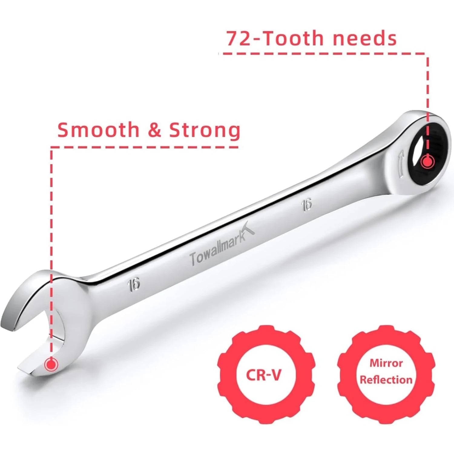 Ratcheting Wrench Set - 14pcs, Metric, Fixed Head, 6-19mm, Cr-V Steel Ratchets with Storage Bag.