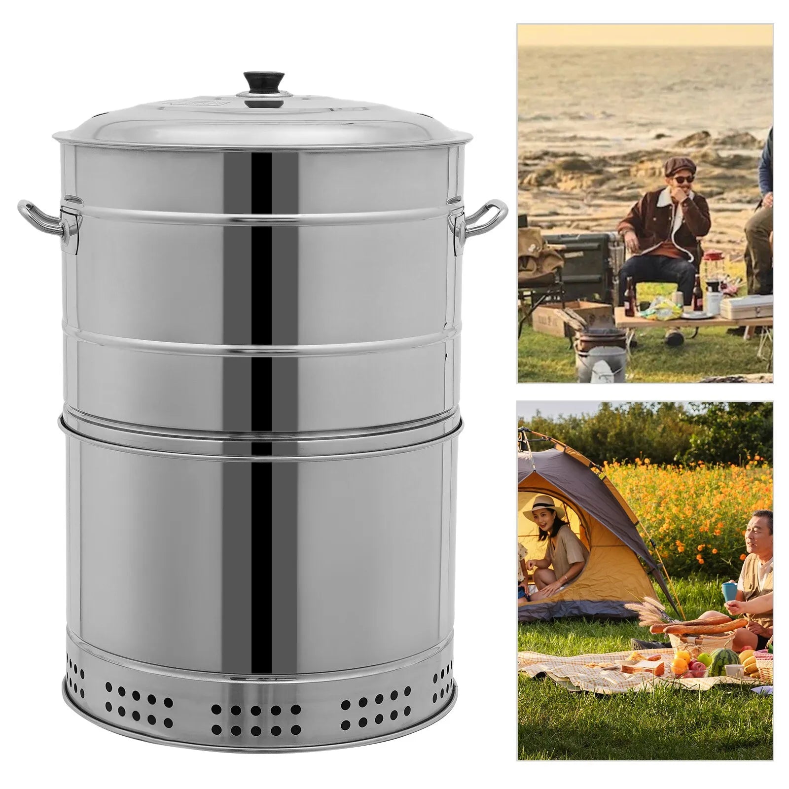 Stainless Steel Barbecue Grill Charcoal Grill with 50* Skewers for Camping & BBQ.
