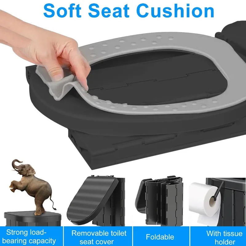 GAZILY Foldable Camping Toilet Set With Privacy Tent.