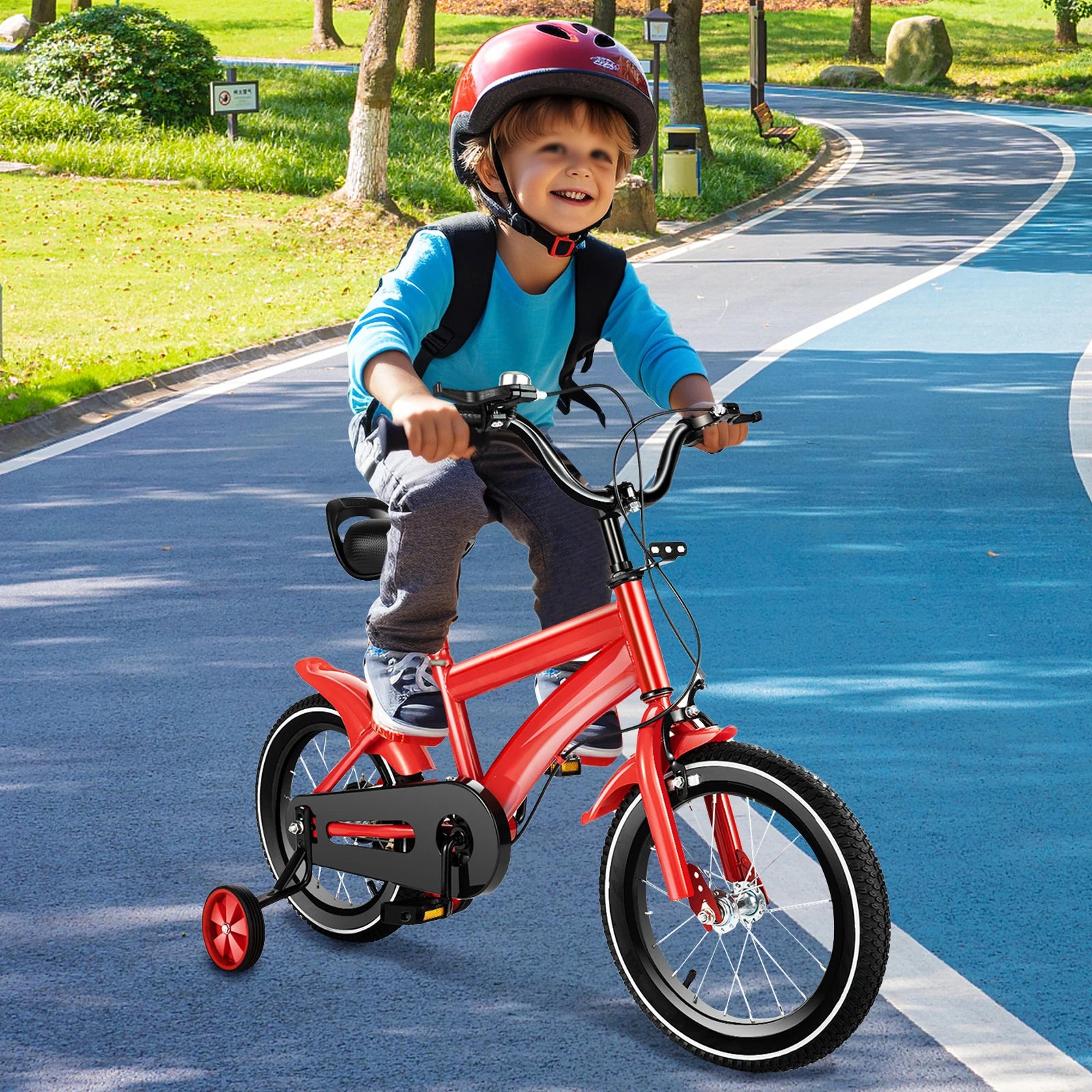 14 Inch Children's Bicycle with Safety Training Wheels - Dual Brakes.
