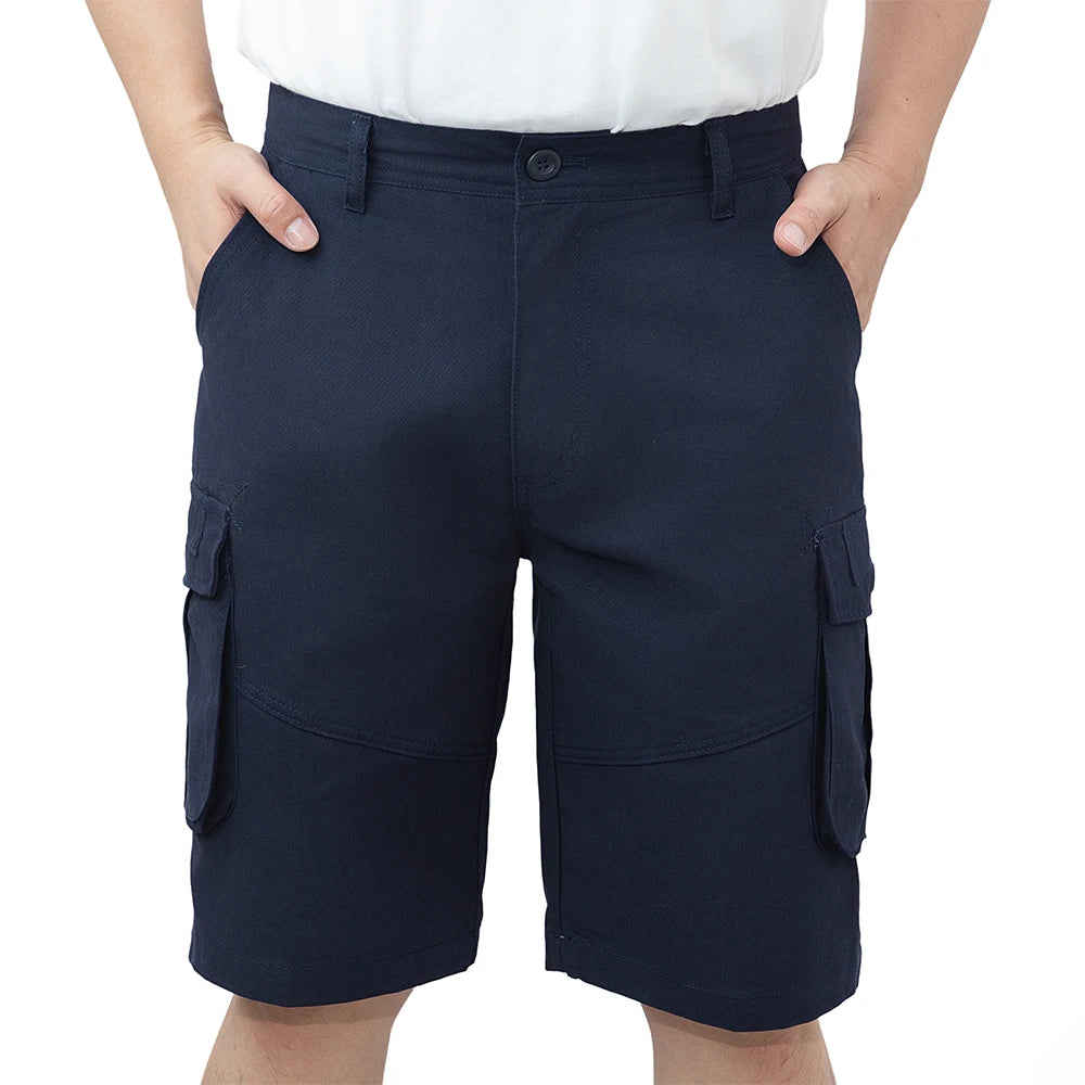 Mens Cargo Shorts. Casual Work Wear, 100% Cotton. High-Quality Outdoor Hiking Shorts, 6 Pockets.