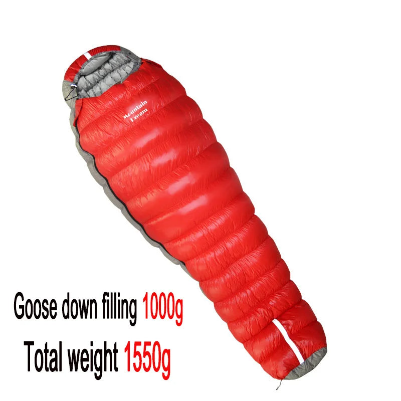 Oversized Mummy - Goose Down Sleeping Bag. Very Warm For Camping And Hiking