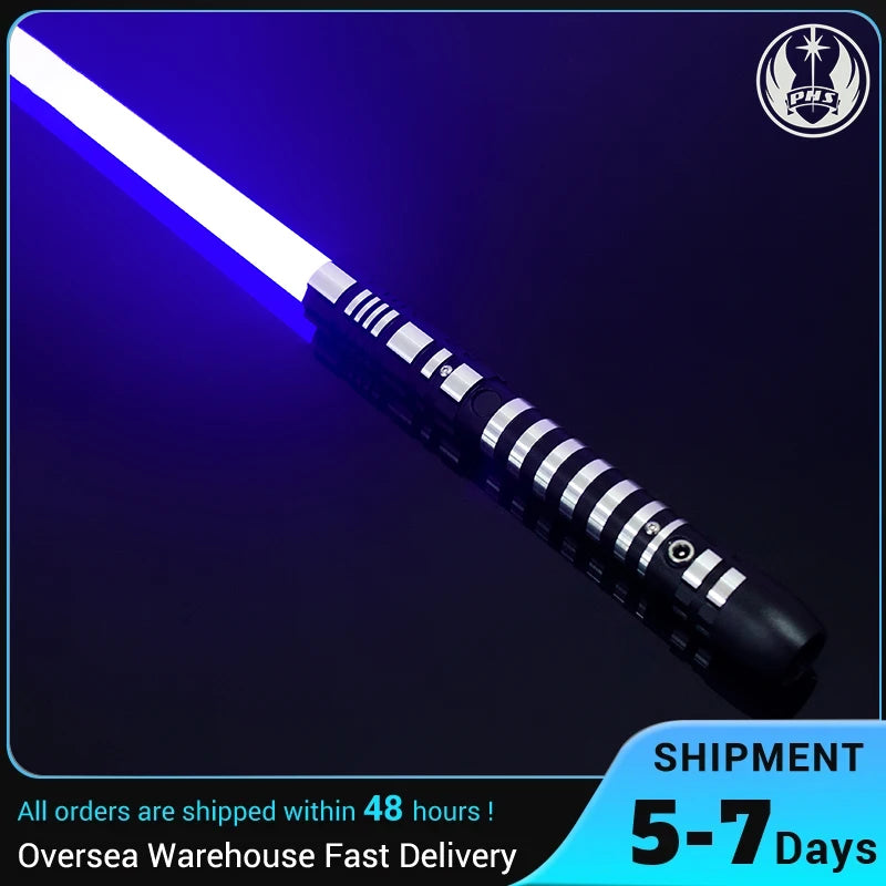 PHS Dueling Lightsabers,4 Modes - Sounds, Black Metal Hilt, Light up Sword.