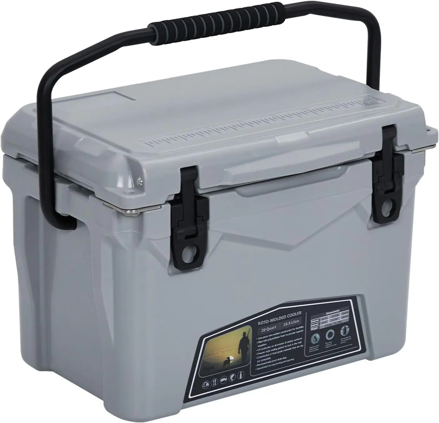 Heavy Duty Ice Chest With Cup Holder, Fish Ruler, Bottle Openers.