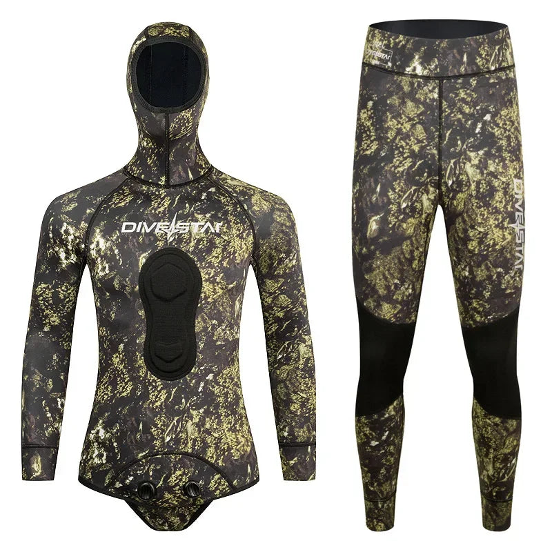 Camouflage 1.5mm Diving Suit. Split Body,Free Diving, Spearfishing.