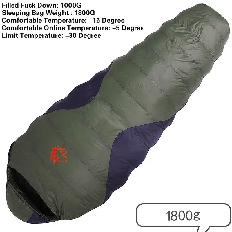 MOUNTAIN HIKER Down Sleeping Bag. Duck down Feather Filled. 4 Seasons.