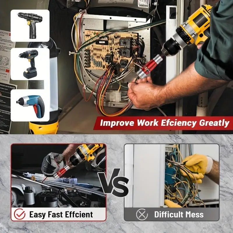 8 In 1 Bit Stripper And Twist Tool Set - Industrial-Grade Electrician Quick Stripping Kit.