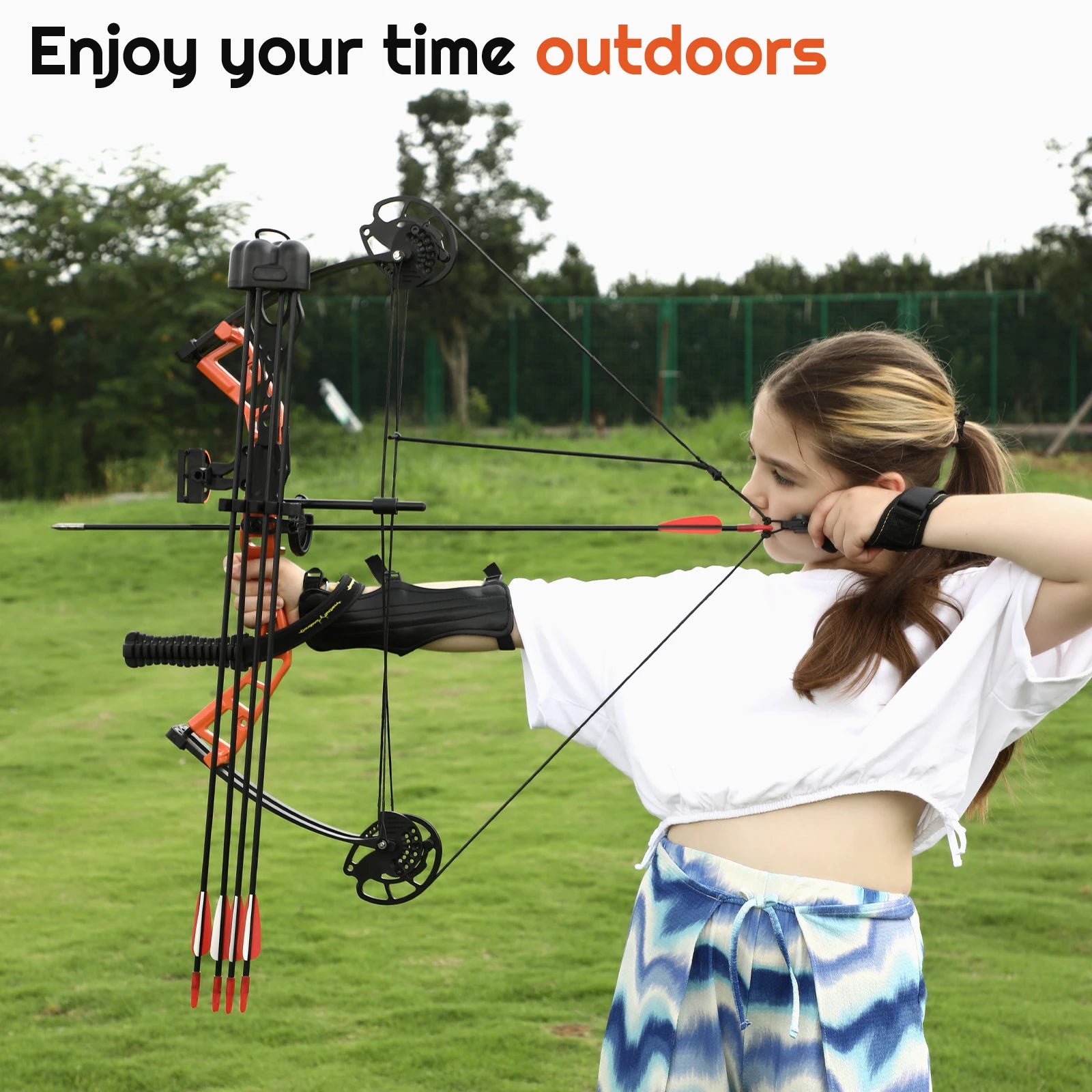 Junior Compound Bow Set-10-40Lbs 16"-28" Adjustable.