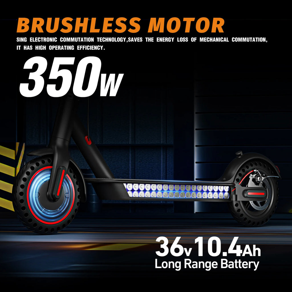 350W Foldable Electric Scooter, Explosion-proof Tires, Dual Brake System, Lightweight, APP Support E-scooter.