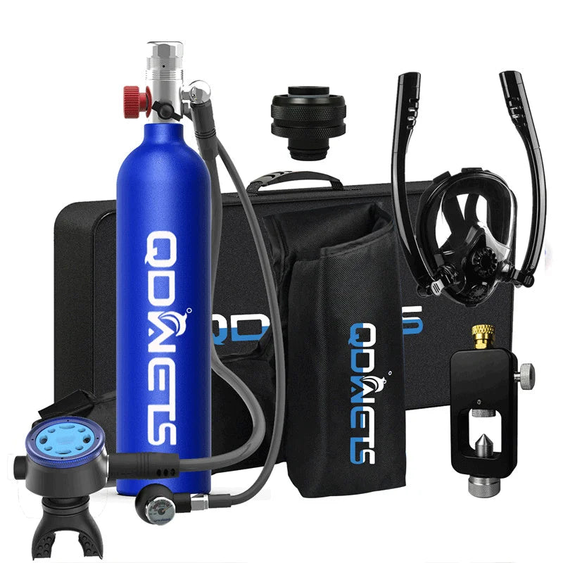 QDWETS 1L Lung Tank 15-25 Minutes Scuba Diving Tank Outdoor Oxygen Scuba Tank Mini Diving Cylinder Snorkel Mask Breathing