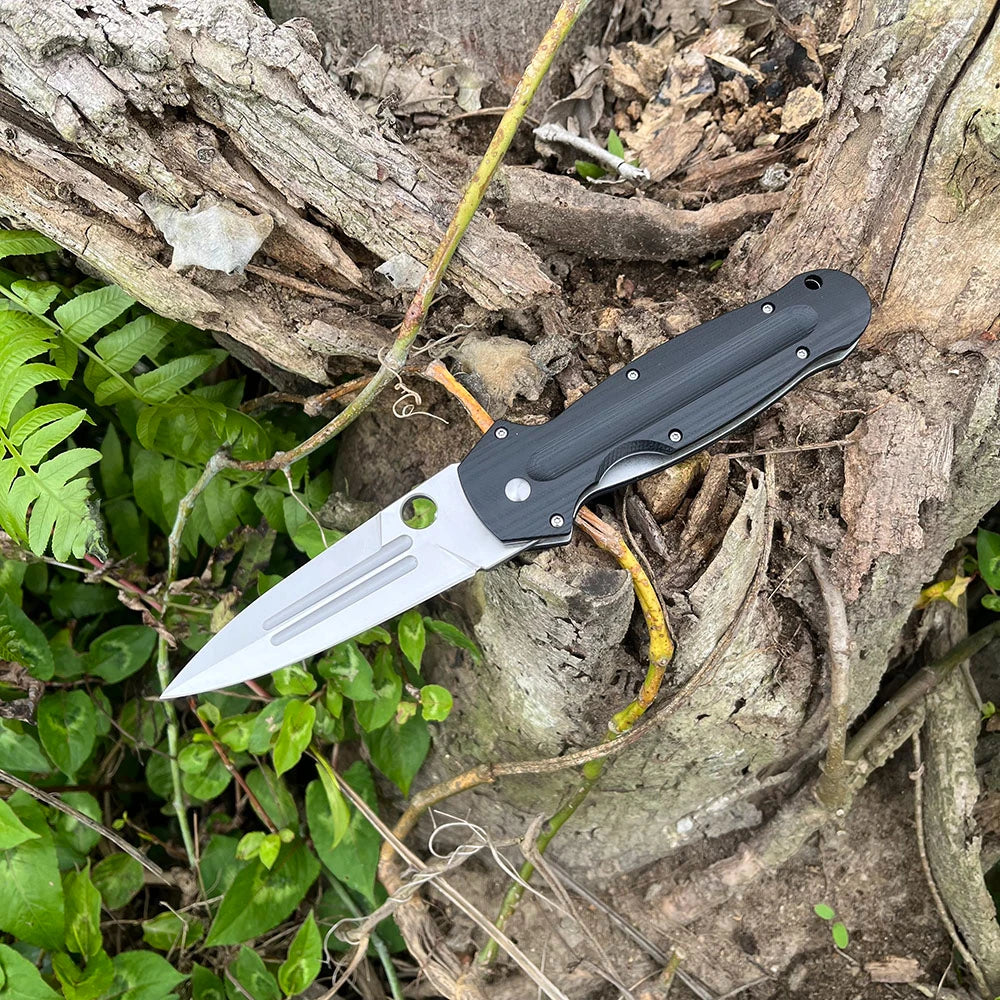 C-215, D2 Steel Blade, Black Handle, Liner Lock Utility Pocket Knife.
