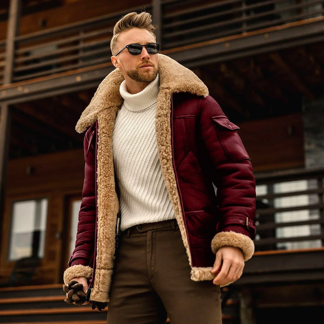 Men's Winter Jacket. Casual, Solid Color. Cotton.