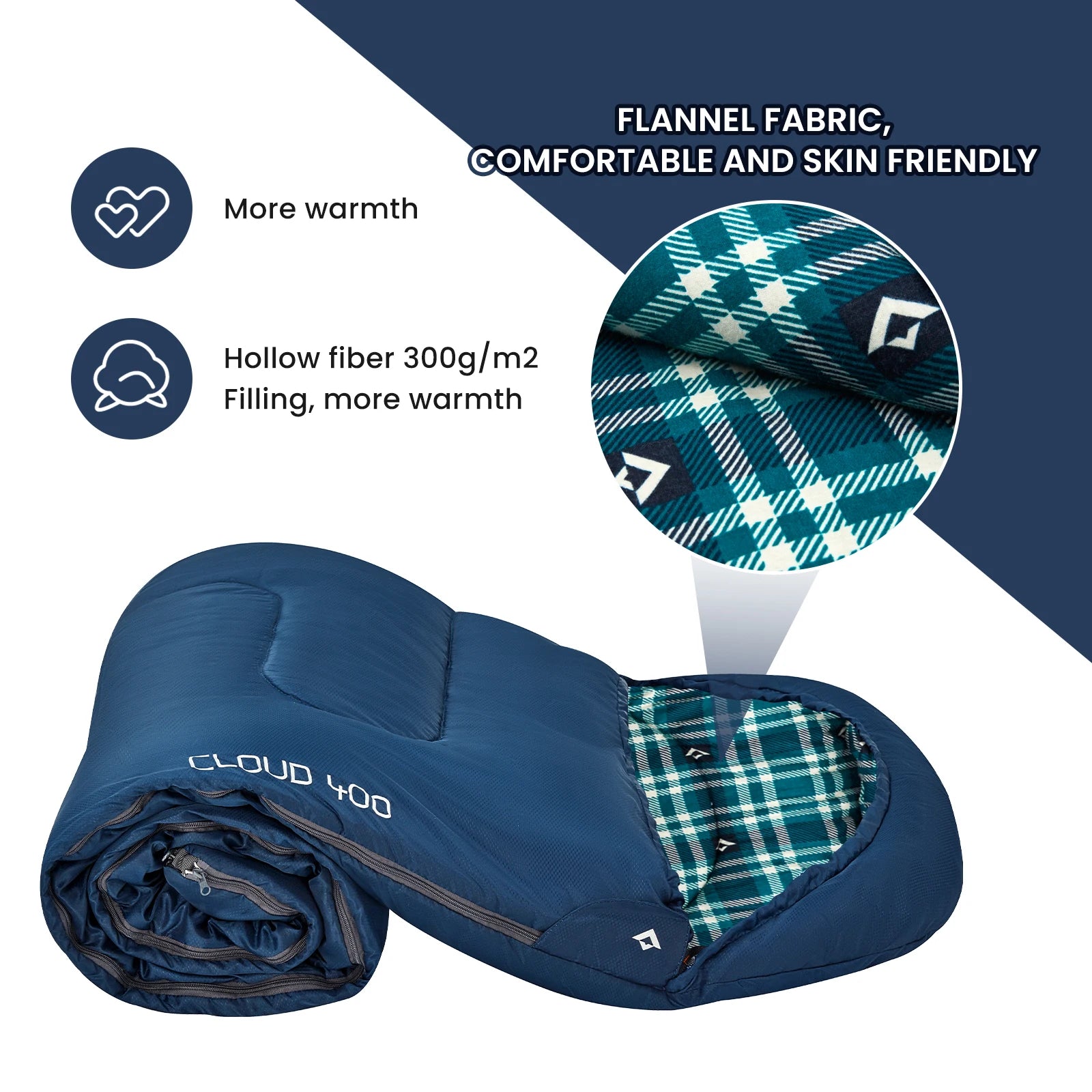 KingCamp Envelope Hooded Sleeping Bag, Cold Weather, Ultralight. Compression Sack .