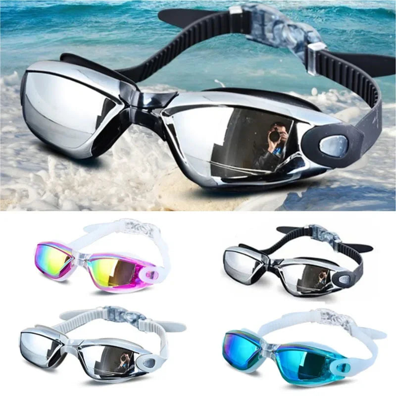 Silicone Goggles, Anti-Fog Electroplating, UV Swimming Glasses.