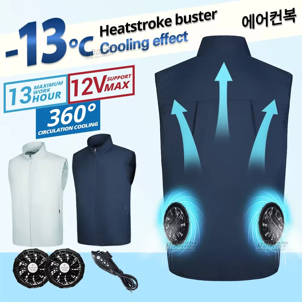 Cooling Vest Fan, Vest. 3 Gears, Breathable ,Wearable, Camping, Hiking.